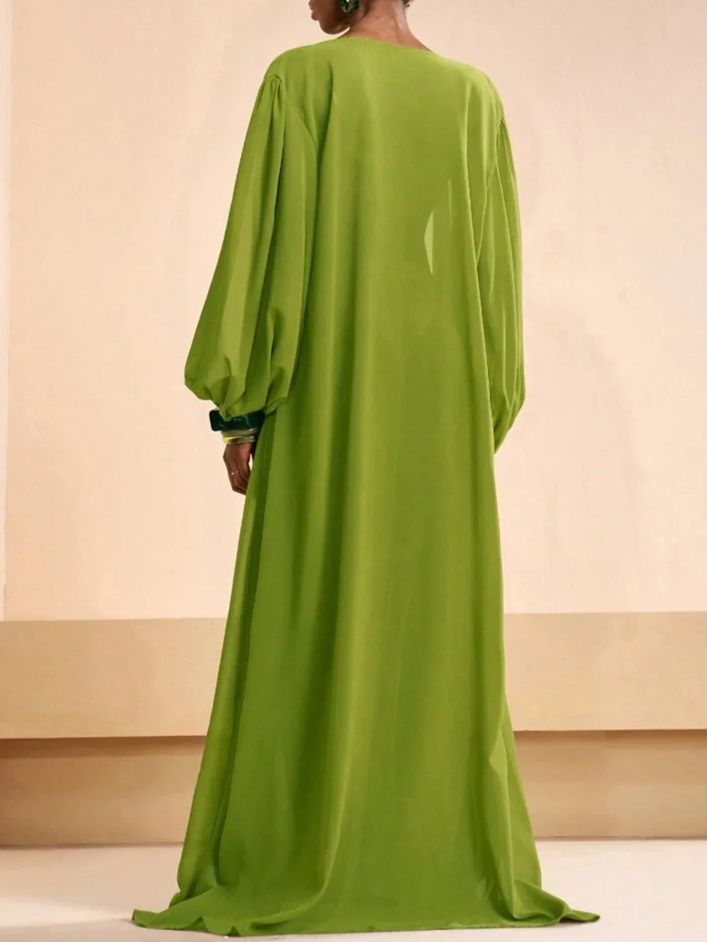 Limelight Green Casual Women's Shirt and Pants Coverup Set